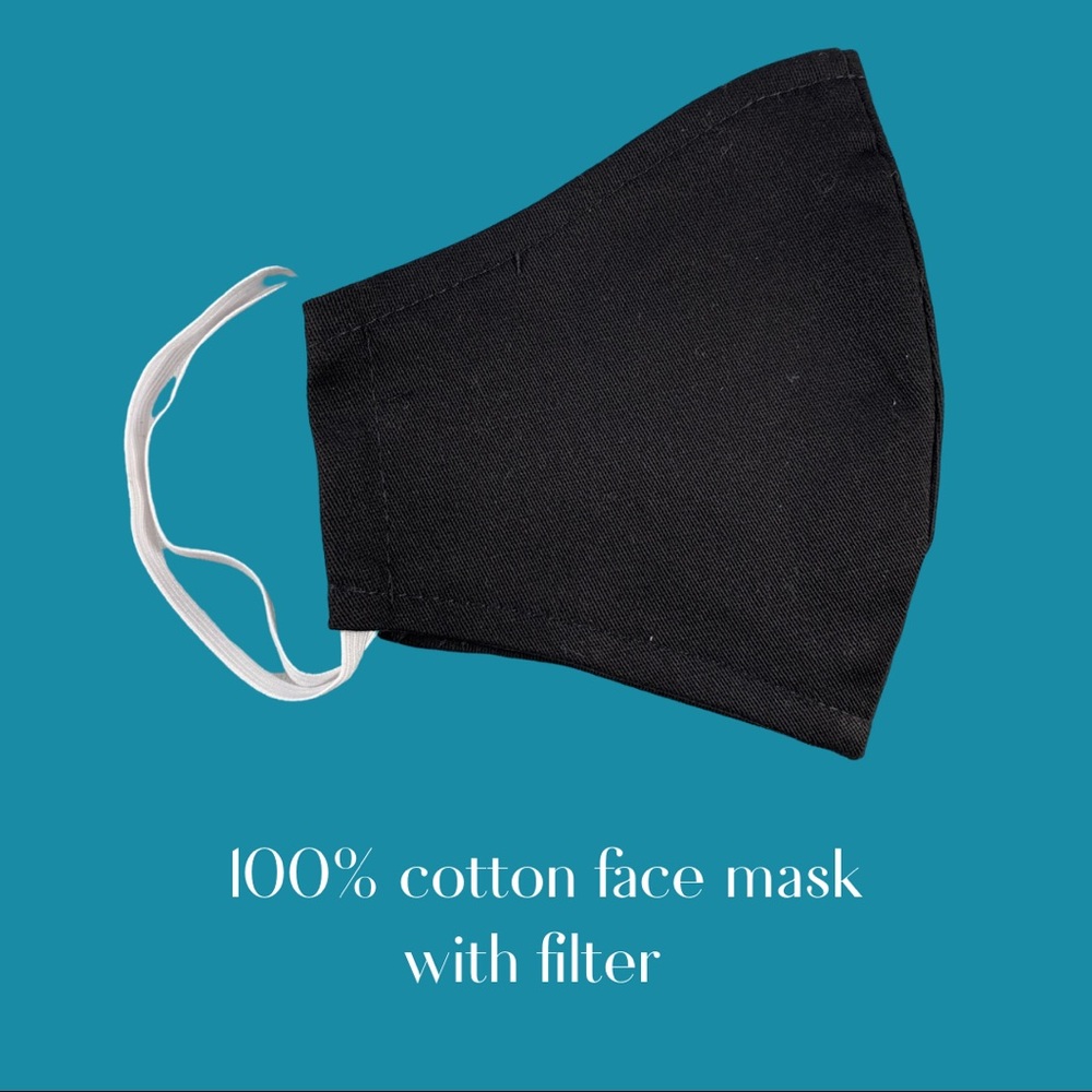 New Cotton Face Mask with filter U.S.A. & elastic